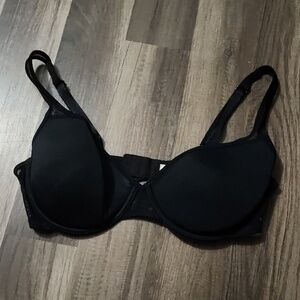 Ellen Tracy Black Bra Sheer Straps with Sheer Sides Size 36 C
